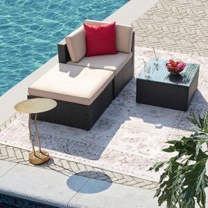 Devoko Patio 3-Piece Outdoor Conversation Set
