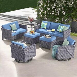 ovios Patio Furniture Set, 7 Pieces Wicker Sofa