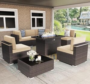 Vakollia Patio Furniture Set With Fire Pit Table