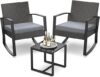 Qsun Patio Rocking Bistro Set With Table