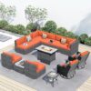 HOOOWOOO Patio Sectional Sofa Set With Fire Pit