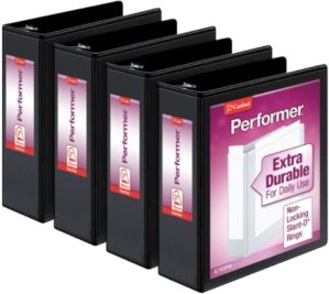 Cardinal Performer 3-Ring Binders, 3″, 4-Pack (27601)