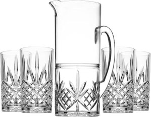Godinger Pitcher And Highball Drinking Glasses Set