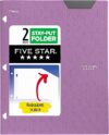 Five Star Plastic 2-Pocket Folder, Fits 3 Ring Binder (333420I-ECM)