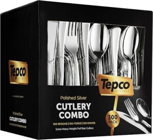 Tepco Settings Plastic Silverware Set – 300 Pieces