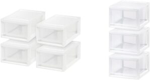 IRIS Plastic Storage Drawer Bundle, 6 & 15 Quart