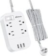 Mifaso Power Strip 10Ft Braided Extension Cord