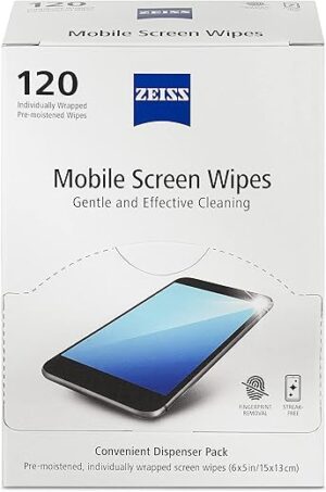 ZEISS Pre-Moistened Screen Cleaner Wipes, 120 Count