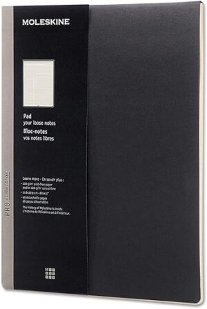 Moleskine Professional Pad, Medium/College Rule, Black Cover
