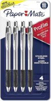 Paper Mate Profile Ballpoint Pens, Stainless Barrel, 1.0 mm