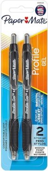 Paper Mate Profile Retractable Gel Pens, 2/Pack