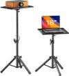 AMADA HOMEFURNISHING Projector Stand, Adjustable Height 22-36 Inch