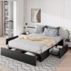 Allewie Queen Platform Bed Frame With Storage Drawers