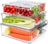YKIOKE Refrigerator Pantry Organizer Bins, Clear