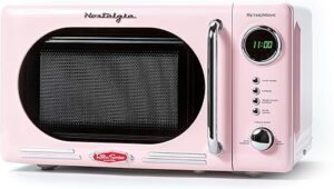 Nostalgia Retro Compact Countertop Microwave Oven – Pink