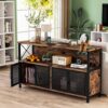 AWQM Retro Sideboard Buffet Cabinet With Power