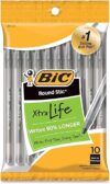BIC Round Stic Xtra Life Ballpoint Pen, Black