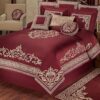 Touch of Class Ruby Red Bedding Set With Embroidery