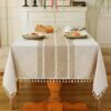 Laolitou Rustic Cotton Linen Table Cloth, Waterproof