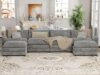 YESHOMY Sectional Modular Sofa With Ottoman, Grey