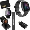 Fitbit Sense 2 Health & Fitness Smart Watch Bundle