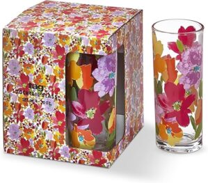 tag Set Of 4 Floral Glass Drinkware, 10 oz