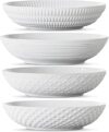 Maison Neuve Set Of 4 White Porcelain Dinner Bowls