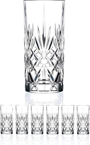 Le’raze Set Of 6 Crystal Highball Glasses