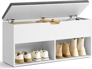 VASAGLE Shoe Bench With Cushion And Storage