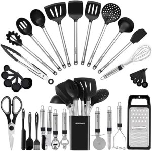 BESTZMWK Silicone Cooking Utensil Set – 33 Pieces