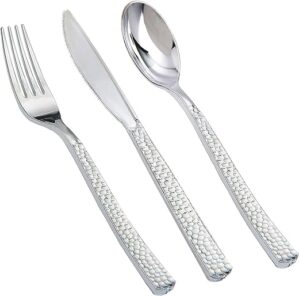 supernal Silver Plastic Cutlery Set, 360pcs