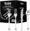 Vplus Silver Plastic Silverware Set, 320 Pieces