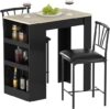 VECELO Small Bar Table And Chairs Set