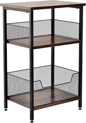 Dunatou Small Industrial 3-Tier Side Table