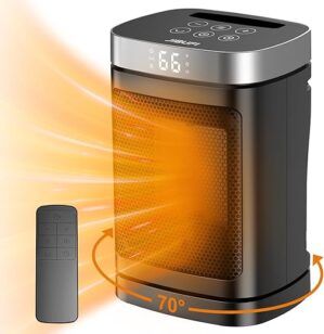 JIBUFI Small Portable Space Heater With Remote