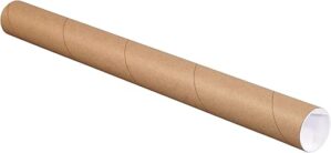 Ship Now Supply SNP2022K Mailing Tubes With Caps, Kraft