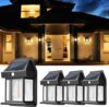 GIGALUMI Solar Motion Sensor Wall Lights, 4 Pack