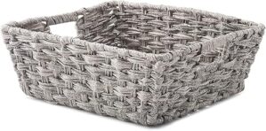 Whitmor Split Rattique Shelf Tote – Gray
