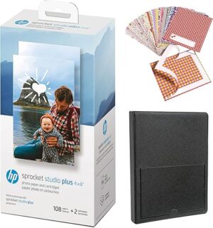 HP Sprocket Studio Plus 4×6 WiFi Printer Bundle