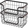 Amazon Basics Stackable Metal Wire Storage Basket Set
