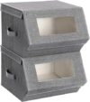 SONGMICS Stackable Storage Bins, Dark Gray URPLB02G