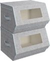 SONGMICS Stackable Storage Bins Set of 2 URLB002W01