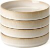 famiware Star 7.5″ Pasta Bowls Set, Cappuccino White