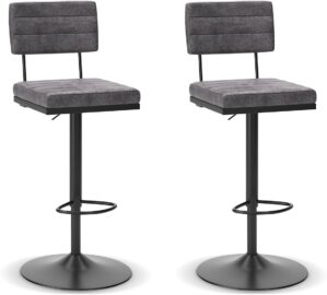 Signature Design by Ashley Strumford Adjustable Barstool, Gray, 2 Count