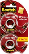 Scotch Super-Hold Transparent Tape, 2 Rolls, 198DM-2