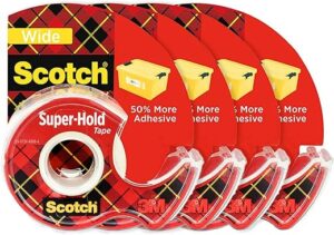 Scotch Super-Hold Wide Tape, 4 Rolls, 4198W-SIOC