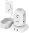 TESSAN Surge Protector Power Strip Tower, 8 Outlets, 4 USB Ports