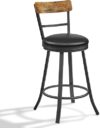 VASAGLE Swivel Bar Stool, Cushioned Seat, Industrial Style