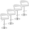 VECELO Swivel Modern PU Leather Adjustable Barstools