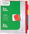 Mead Tab Dividers With Pocket, 5 Pack (20038)